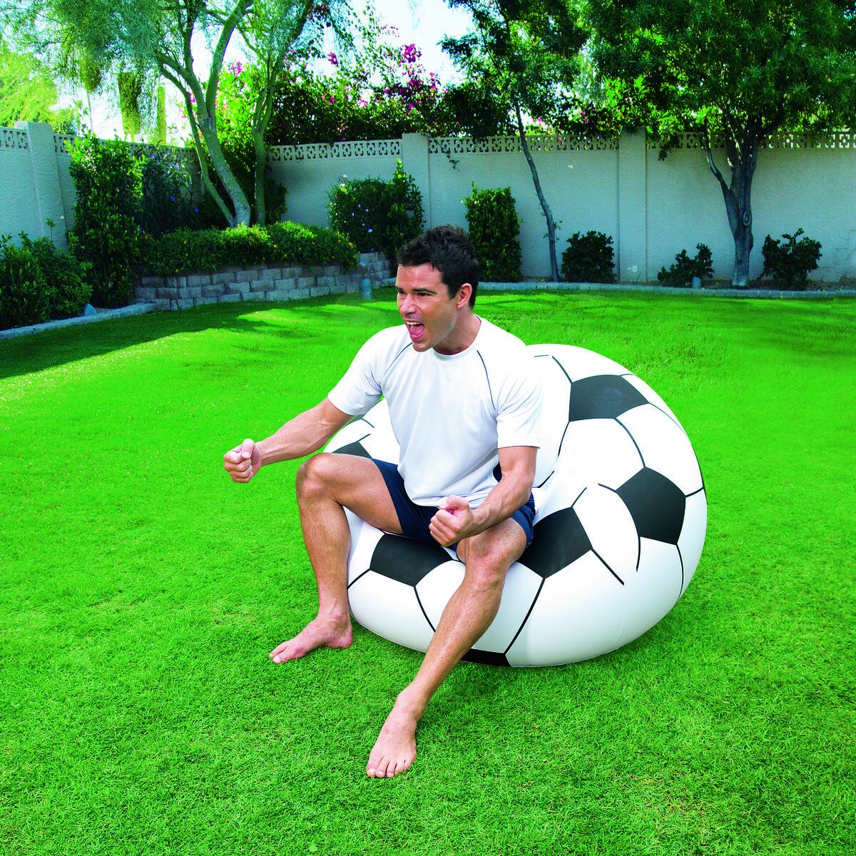 Scaun gonflabil Bestway Multicolor 114 x 112 x 71 cm 112 x 114 x 66 cm Minge de Fotbal - Curte, Mobilier de grădină și accesorii