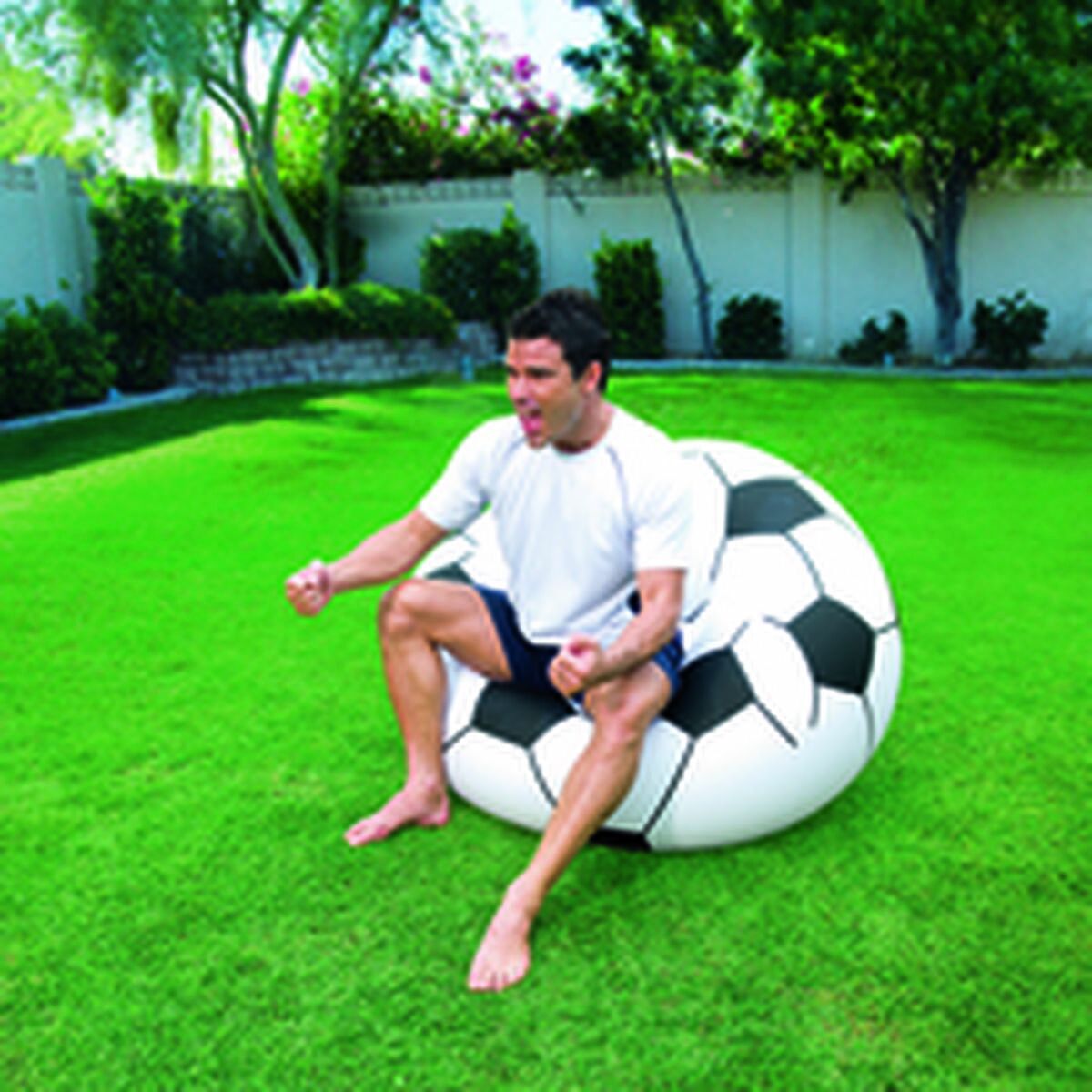 Scaun gonflabil Bestway Multicolor 114 x 112 x 71 cm 112 x 114 x 66 cm Minge de Fotbal - Curte, Mobilier de grădină și accesorii
