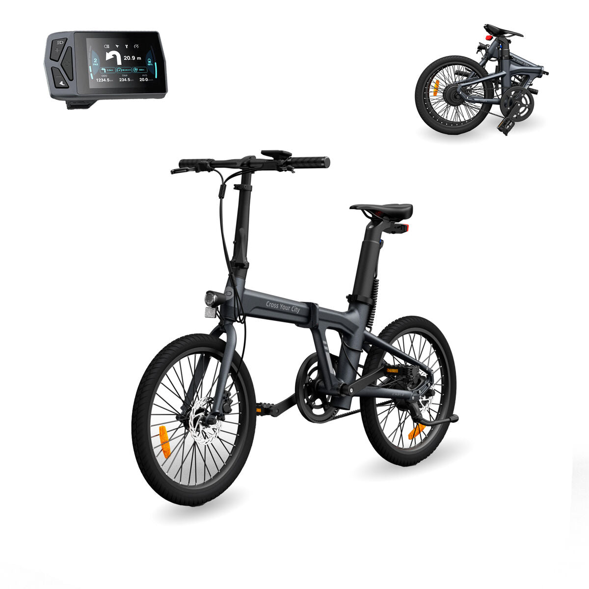 Bicicletă Electrică A Dece Oasis ADO A20 Air Gri 10000 mAh 20" 100 Km - Sport și în aer liber, Ciclism