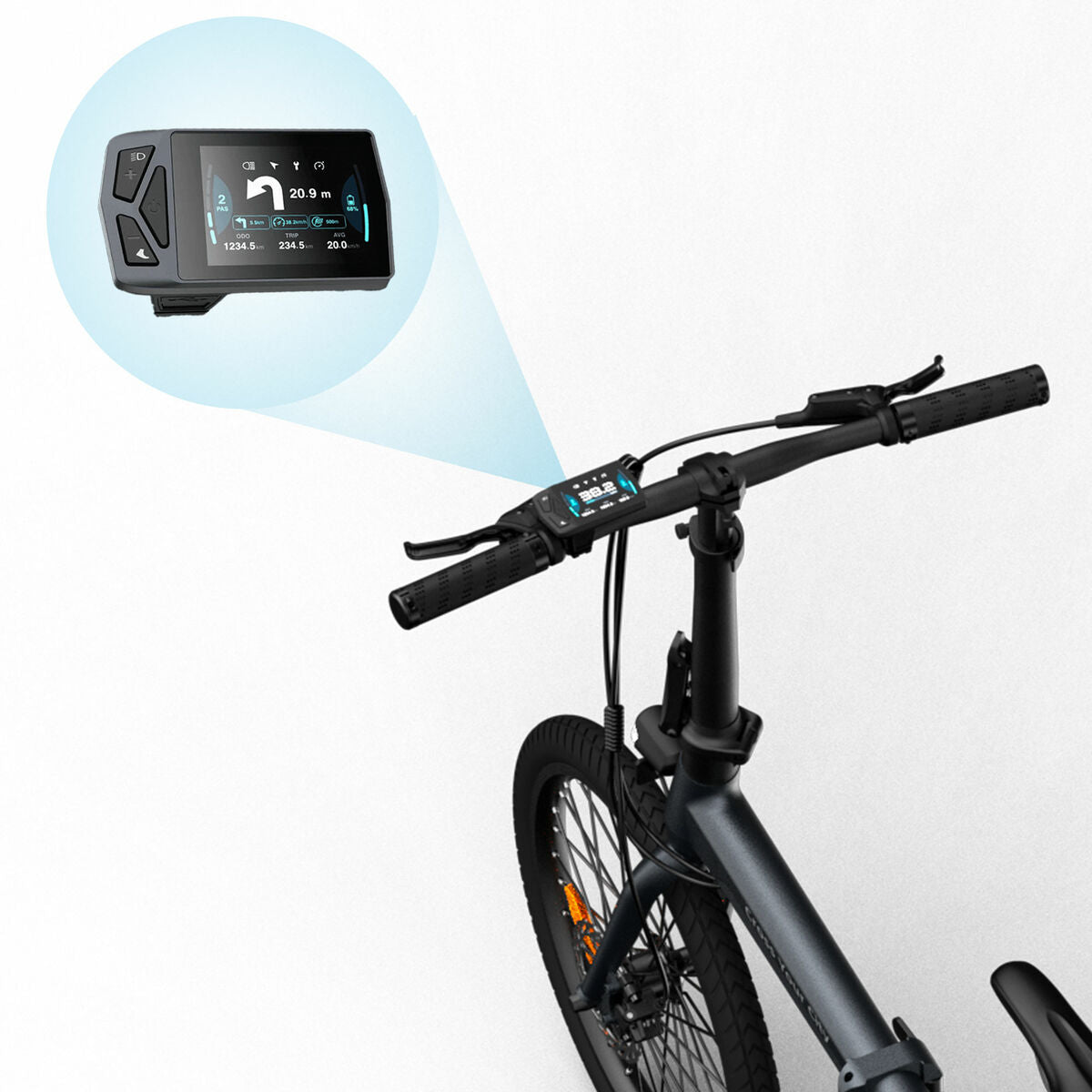 Bicicletă Electrică A Dece Oasis ADO A20 Air Gri 10000 mAh 20" 100 Km - Sport și în aer liber, Ciclism