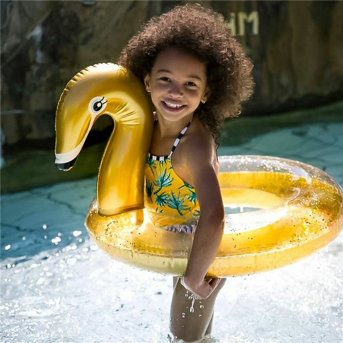 Colac Gonflabil Swim Essentials Swan Glitter - Jucarii si jocuri, În aer liber și sport
