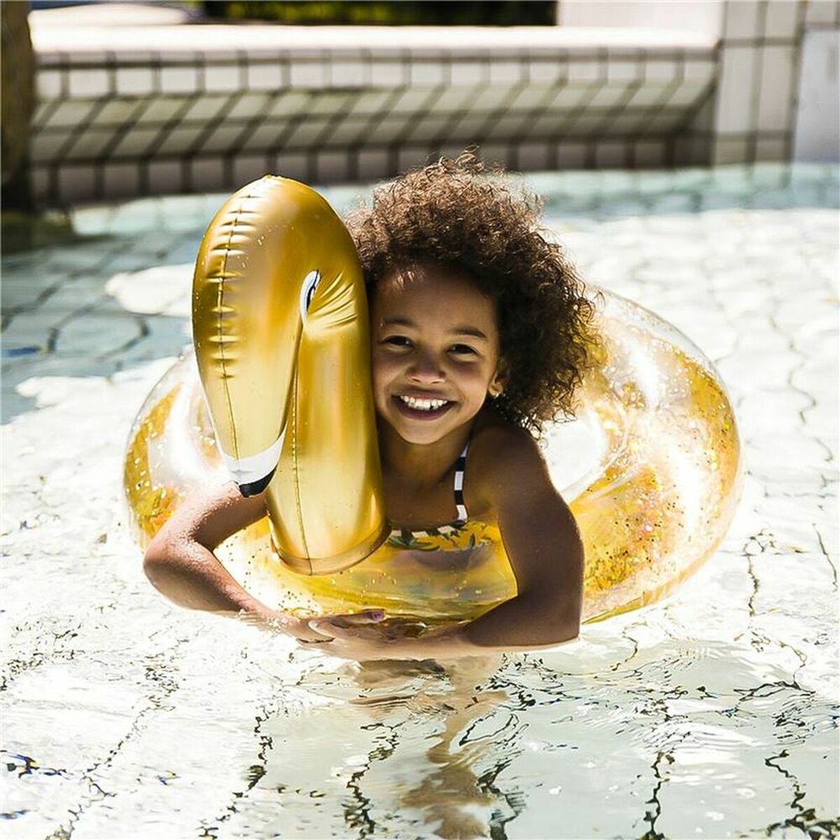 Colac Gonflabil Swim Essentials Swan Glitter - Jucarii si jocuri, În aer liber și sport