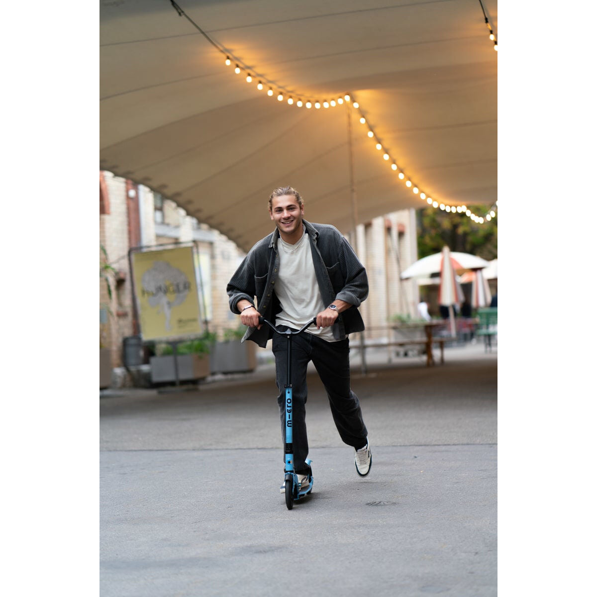 Trotinetă Scuter Micro Speed Deluxe Albastru Verde Gri Argintiu - Sport și în aer liber, Mobilitate urbană