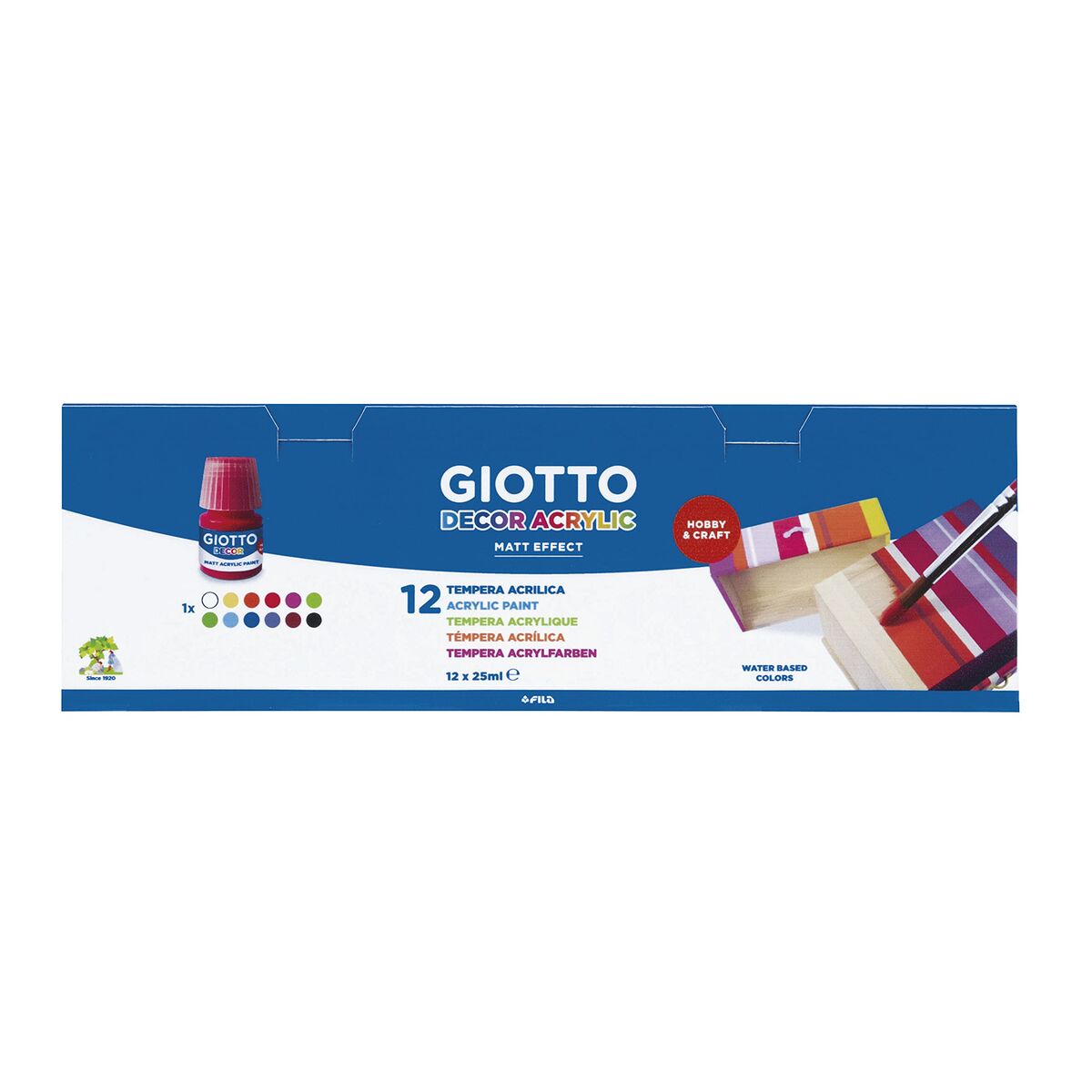 Tempera Giotto Decor Multicolor 12 Piese 25 ml (12 Unități) - Birou și papetărie, Arte și Meserii