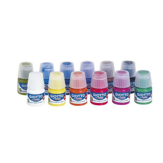 Tempera Giotto Decor Multicolor 12 Piese 25 ml (12 Unități) - Birou și papetărie, Arte și Meserii