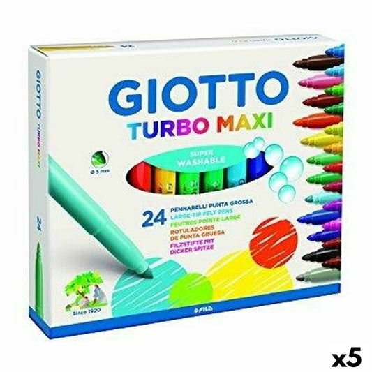 Carioci Giotto Turbo Maxi Multicolor (5 Unități) - Birou și papetărie, Pixuri, creioane și articole de scris