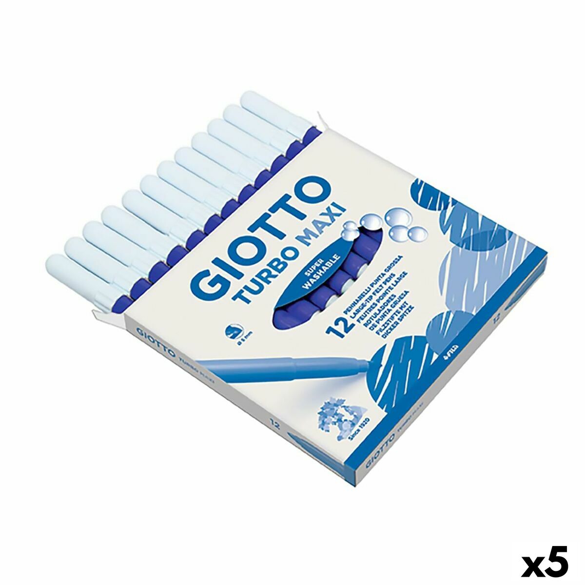 Set de Carioci Giotto Turbo Maxi Albastru (5 Unități) - Birou și papetărie, Pixuri, creioane și articole de scris