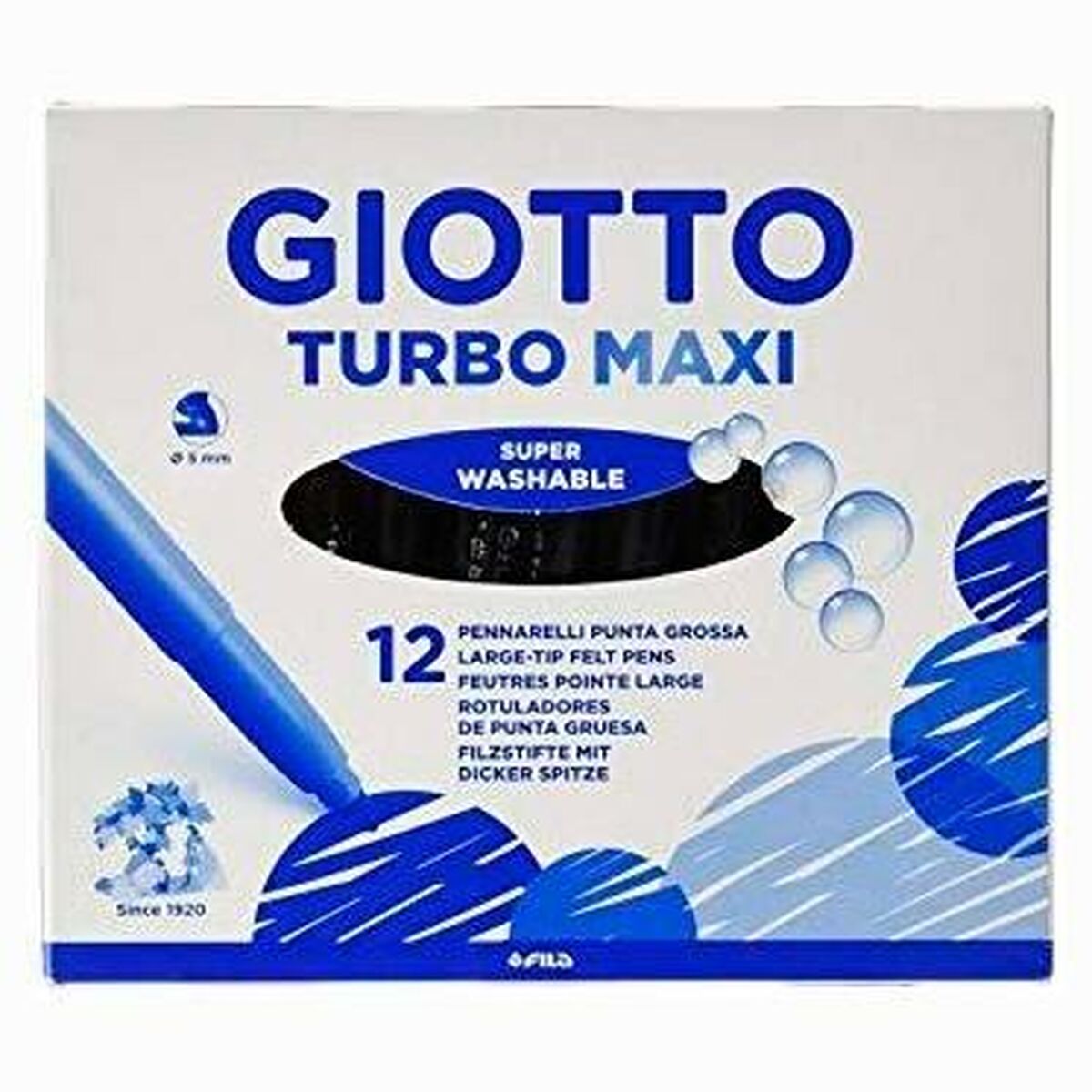 Set de Carioci Giotto Turbo Maxi Negru (5 Unități) - Birou și papetărie, Pixuri, creioane și articole de scris