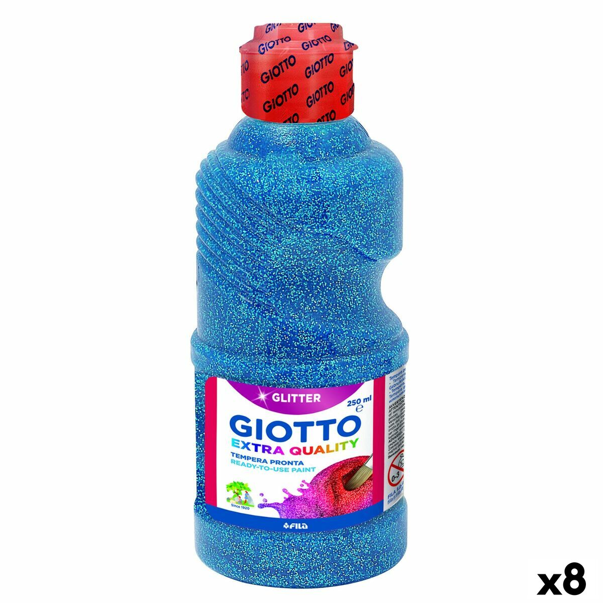 Tempera Giotto Glitter Albastru 250 ml (8 Unități) - Birou și papetărie, Arte și Meserii