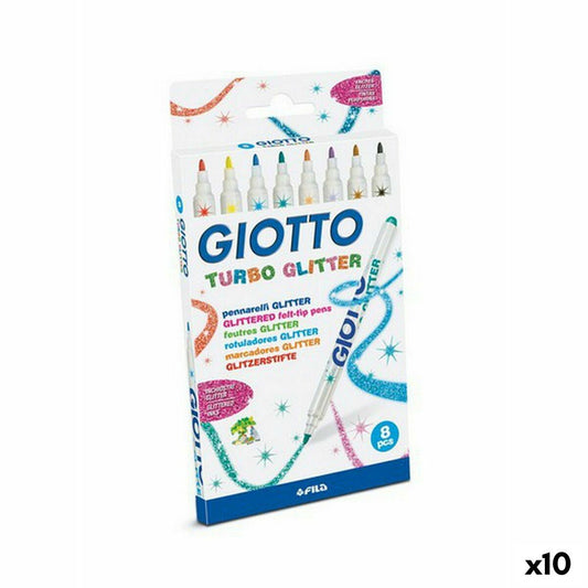 Set de Carioci Giotto Turbo Glitter Multicolor (10 Unități) - Birou și papetărie, Pixuri, creioane și articole de scris