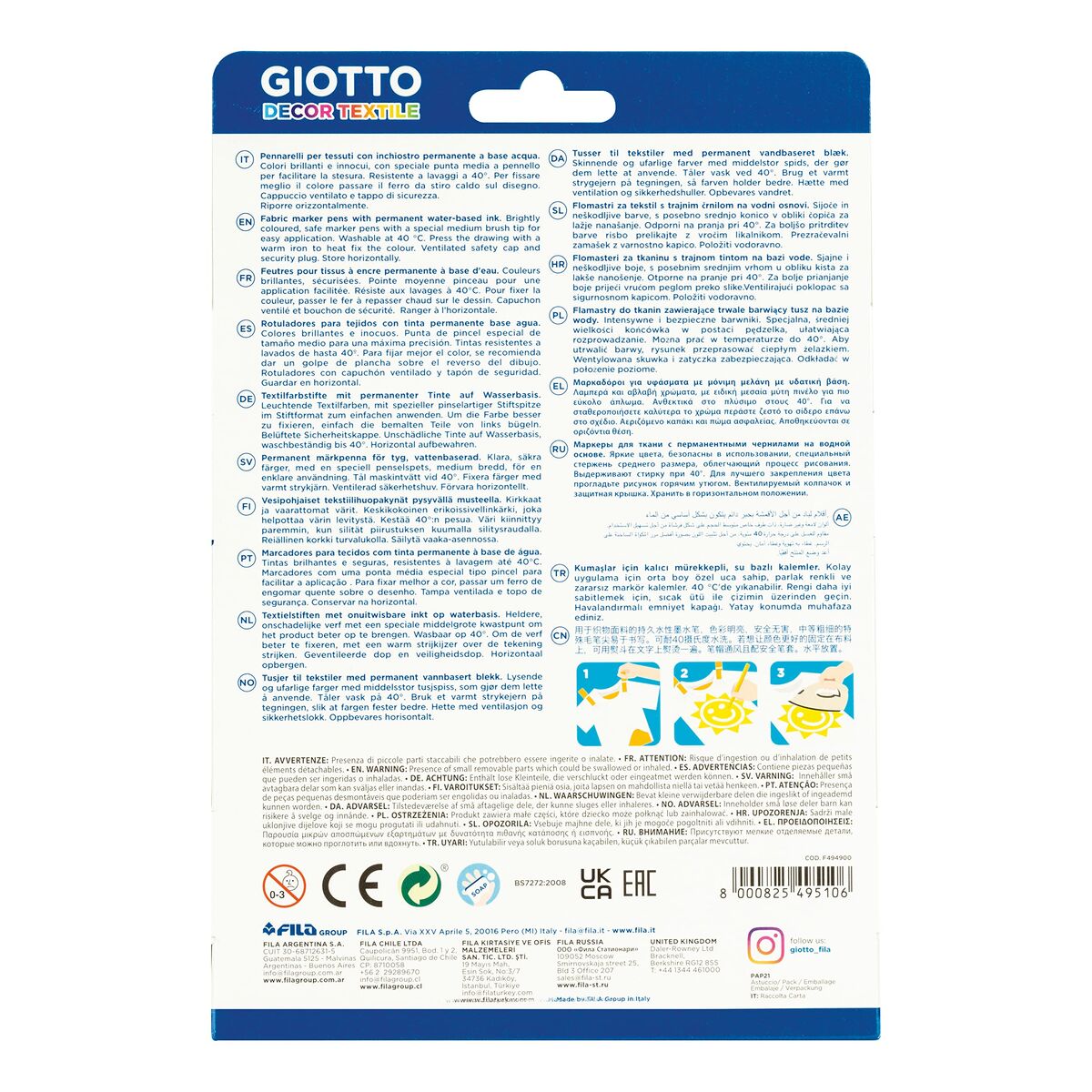 Set de Carioci Giotto F49490000 Multicolor (12 Piese) - Birou și papetărie, Pixuri, creioane și articole de scris