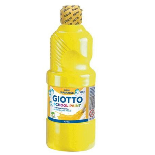 Tempera Giotto School Galben 500 ml Lavabil/ă (6 Unități) - Birou și papetărie, Arte și Meserii
