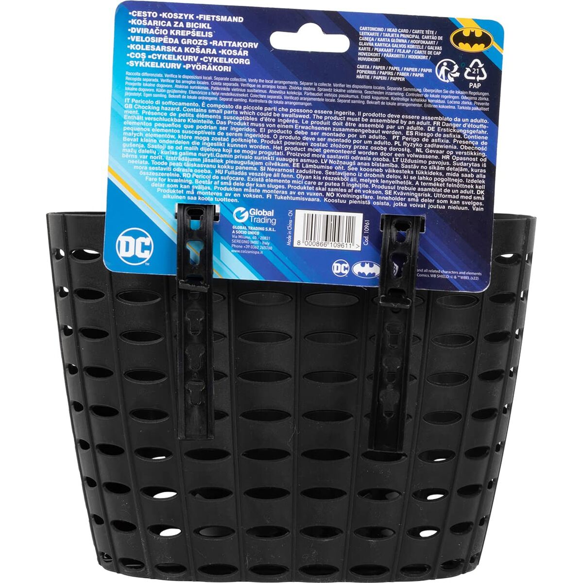 Coș de bicicletă pentru copii Batman CZ10961 Negru/Galben - Sport și în aer liber, Ciclism