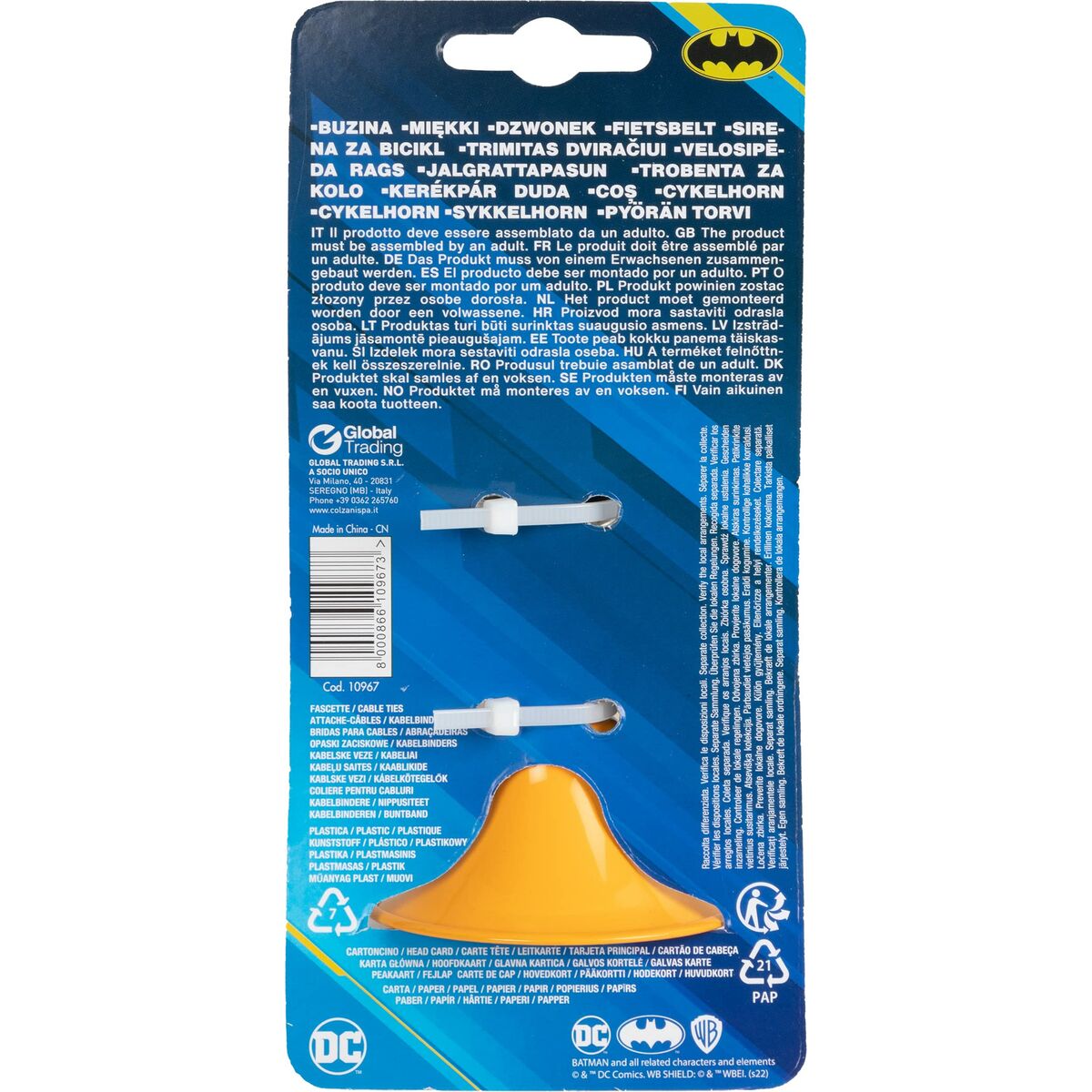 Buzunar pentru biciclete pentru copii Batman CZ10967 Negru/Galben - Sport și în aer liber, Ciclism