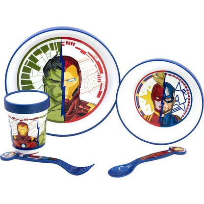 Set de Menaj pentru Copii The Avengers CZ11304 Plastic (5 Piese) - Acasă și bucătărie, Tacâmuri, veselă și sticlărie
