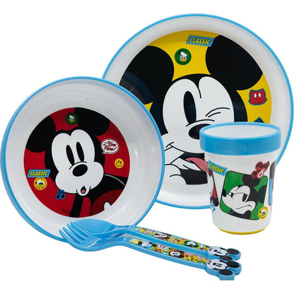 Set de Menaj pentru Copii Mickey Mouse CZ11306 Plastic (5 Piese) - Acasă și bucătărie, Tacâmuri, veselă și sticlărie