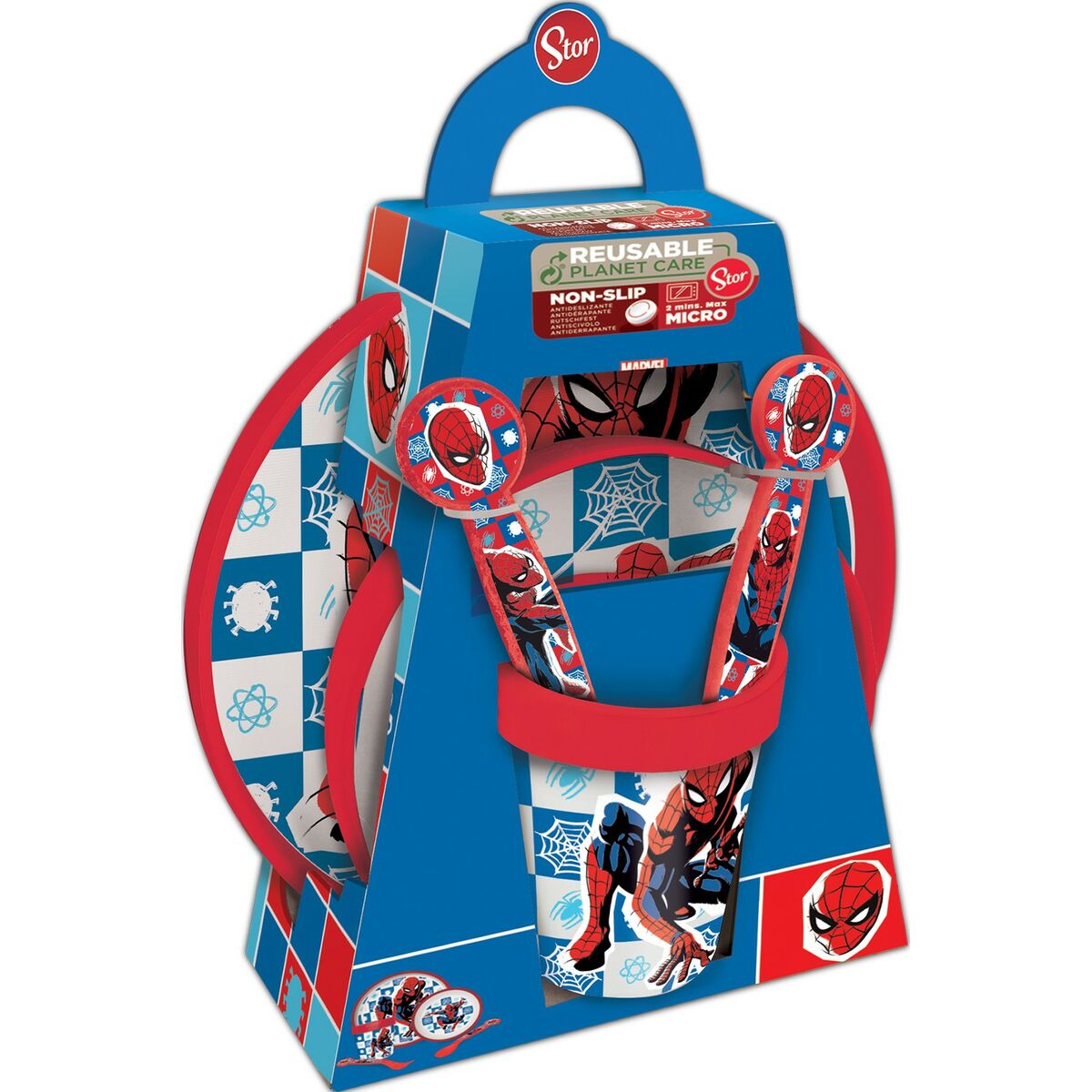 Set de Menaj pentru Copii Spider-Man CZ11308 Plastic (5 Piese) - Acasă și bucătărie, Tacâmuri, veselă și sticlărie