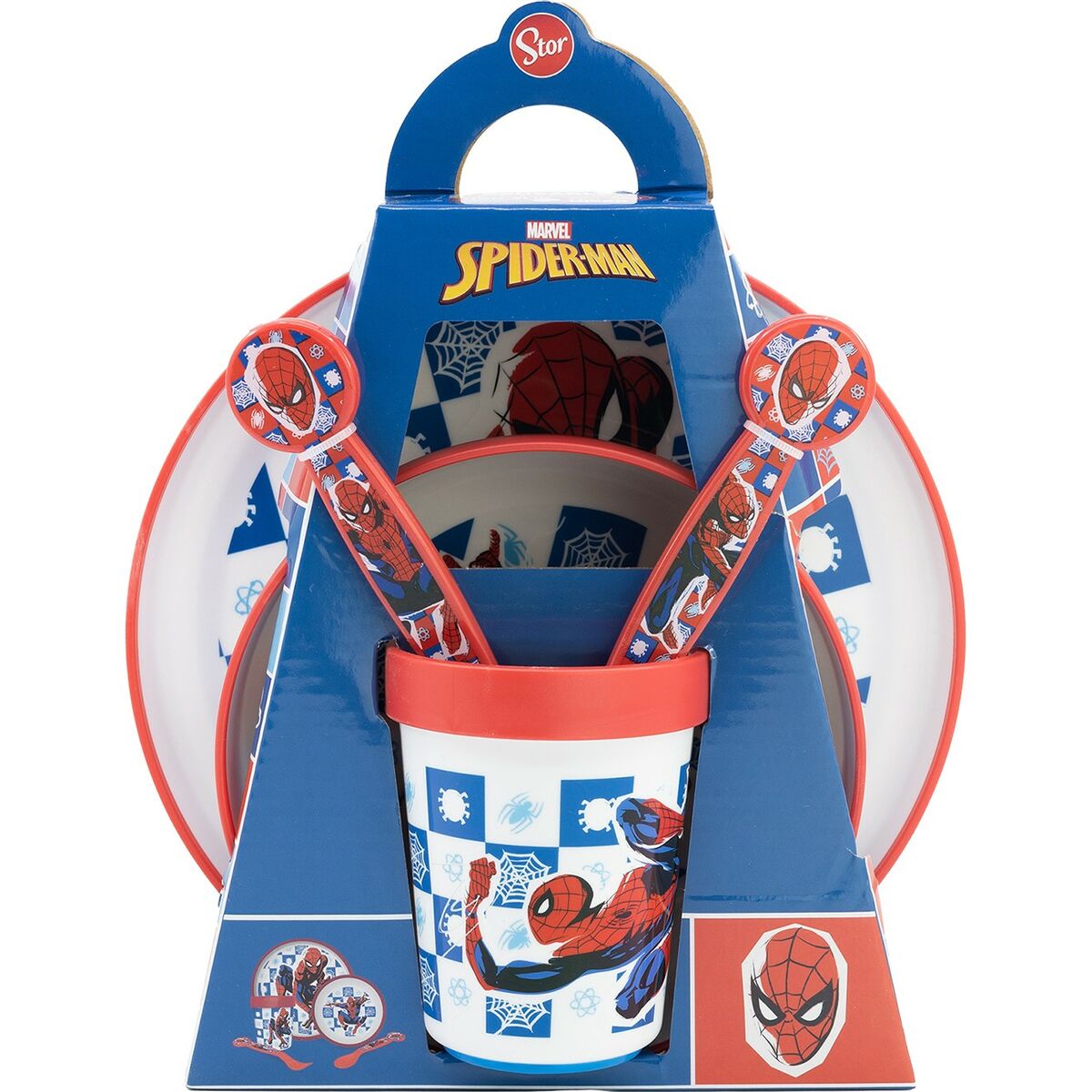 Set de Menaj pentru Copii Spider-Man CZ11308 Plastic (5 Piese) - Acasă și bucătărie, Tacâmuri, veselă și sticlărie