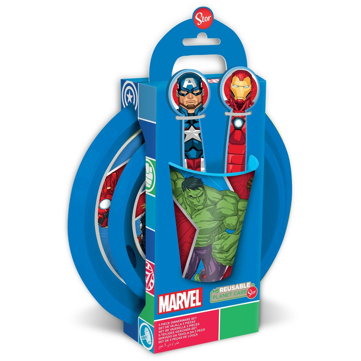 Set de Menaj pentru Copii The Avengers CZ11309 Plastic (5 Piese) - Acasă și bucătărie, Tacâmuri, veselă și sticlărie