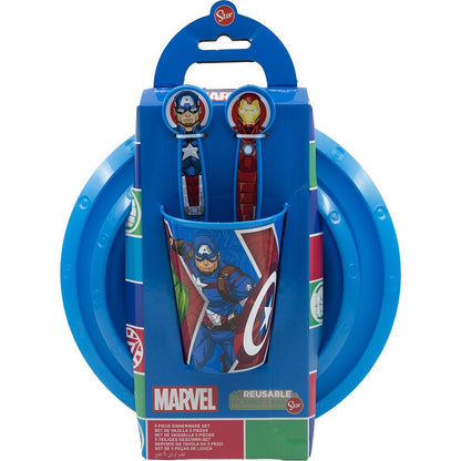 Set de Menaj pentru Copii The Avengers CZ11309 Plastic (5 Piese) - Acasă și bucătărie, Tacâmuri, veselă și sticlărie