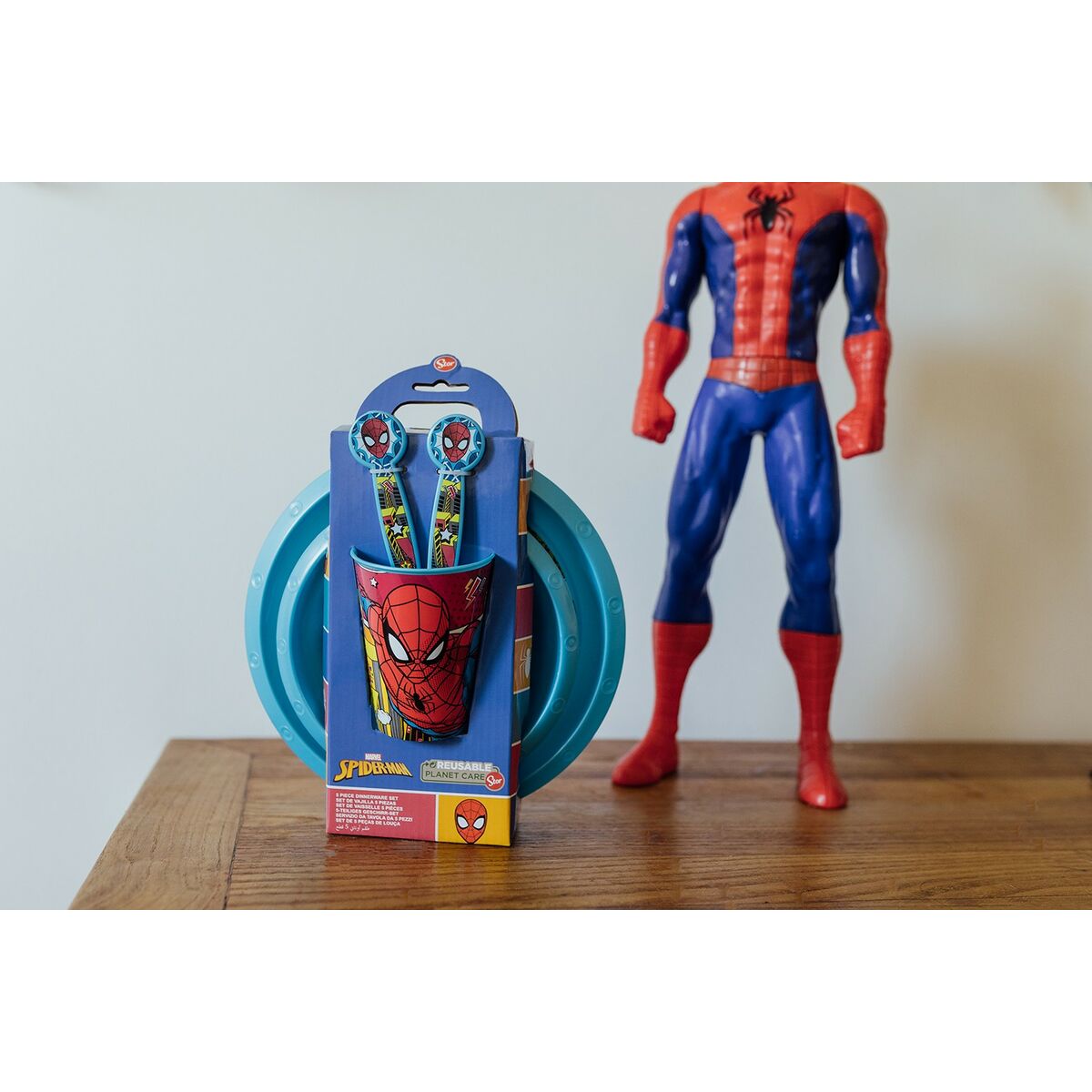 Set de Menaj pentru Copii Spider-Man CZ11313 Plastic (5 Piese) - Acasă și bucătărie, Tacâmuri, veselă și sticlărie