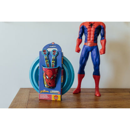 Set de Menaj pentru Copii Spider-Man CZ11313 Plastic (5 Piese) - Acasă și bucătărie, Tacâmuri, veselă și sticlărie