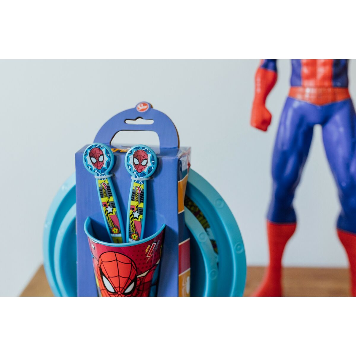 Set de Menaj pentru Copii Spider-Man CZ11313 Plastic (5 Piese) - Acasă și bucătărie, Tacâmuri, veselă și sticlărie
