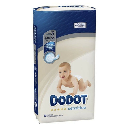 Scutece de unică folosință Sensitive Dodot Dodot Sensitive (56 uds) - Sănătate și îngrijire personală, Îngrijirea copiilor și puericultură