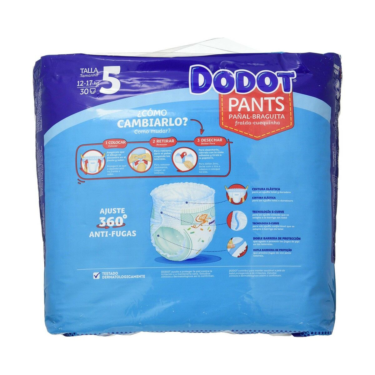 Scutece de unică folosință Dodot Dodot Pants Mărimea 5 12-17 kg 30 Unități - Sănătate și îngrijire personală, Îngrijirea copiilor și puericultură