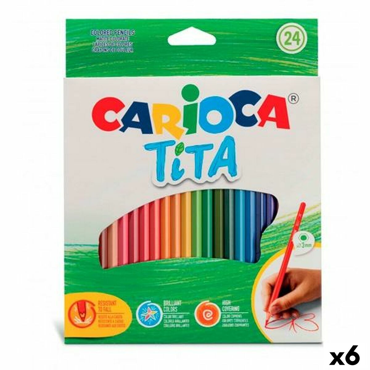 Creioane culori Carioca Tita Multicolor 24 Piese (6 Unități) - Birou și papetărie, Arte și Meserii