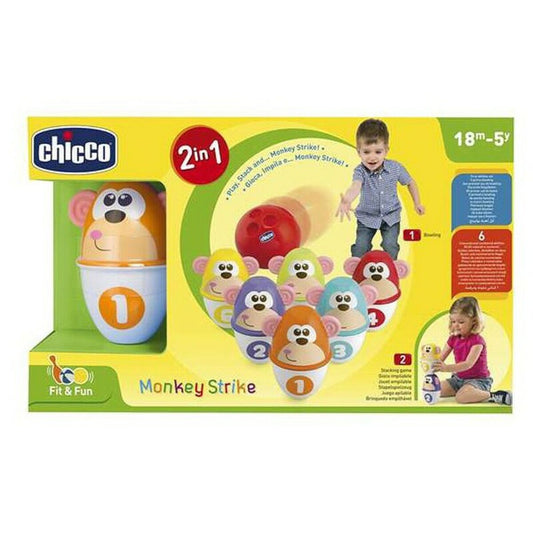Joc de Popice Monkey Strike Chicco (7 pcs) - Bebelus, Jucăriile copilăriei timpurii