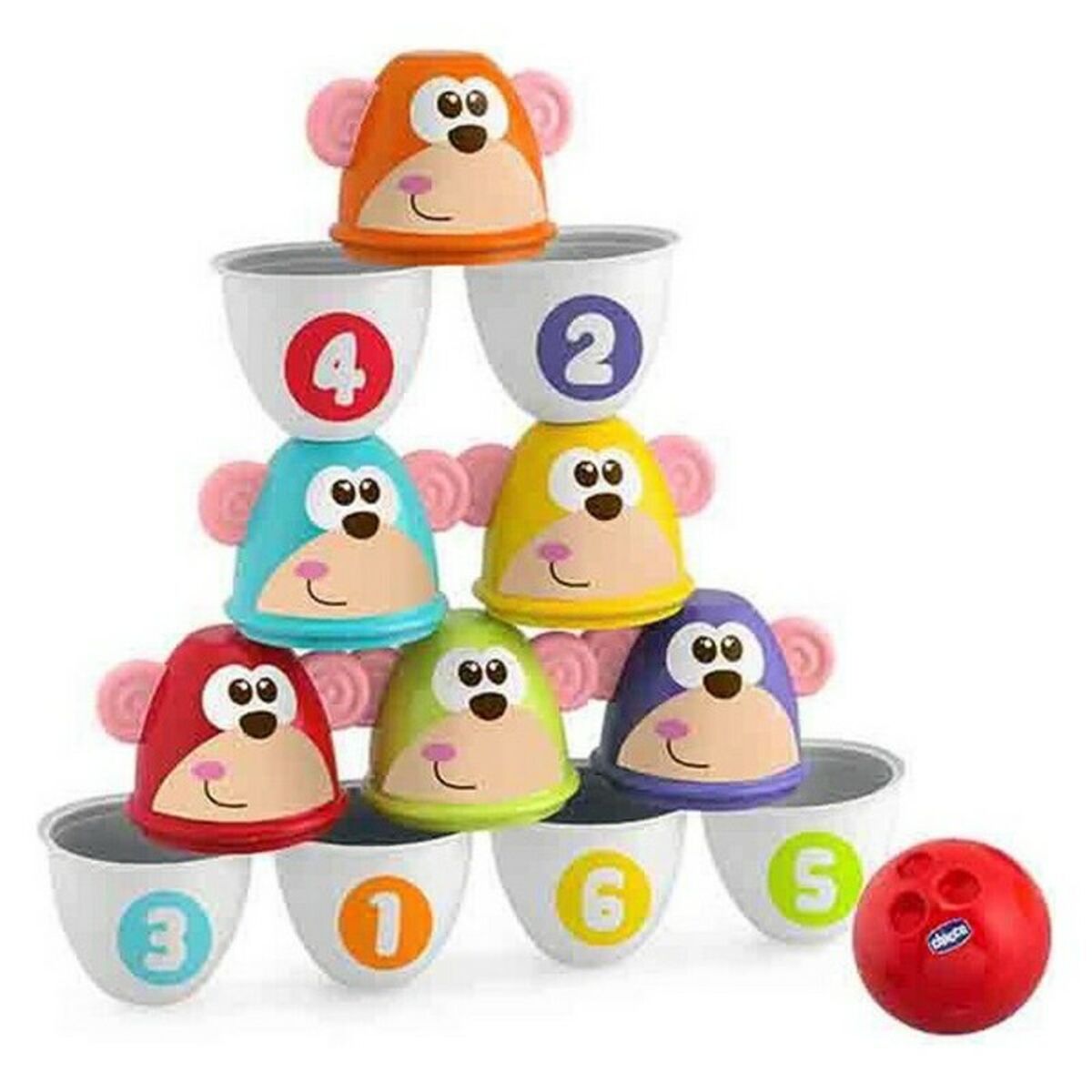 Joc de Popice Monkey Strike Chicco (7 pcs) - Bebelus, Jucăriile copilăriei timpurii