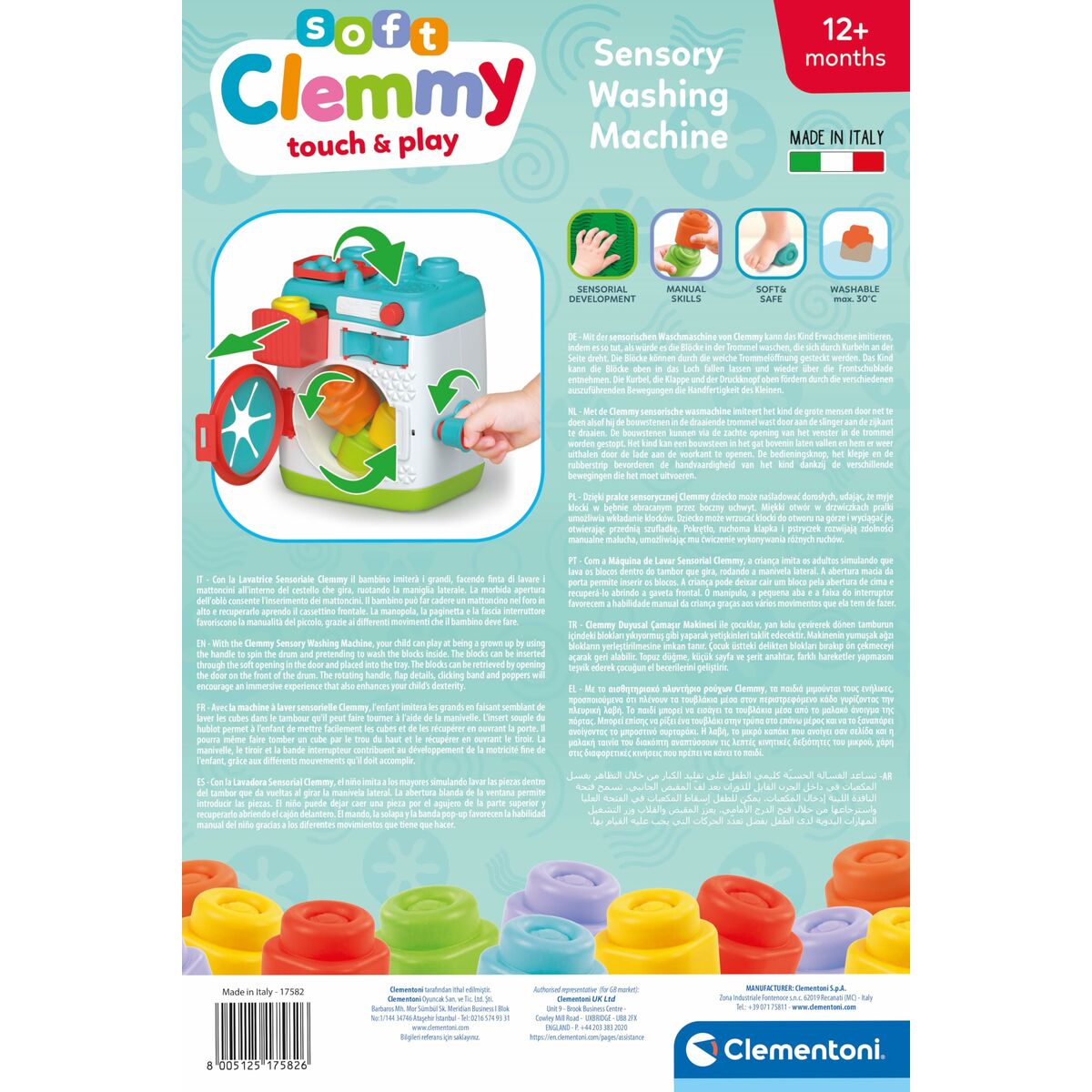 Mașină de spălat jucărie Clementoni Soft Clemmy - Jucarii si jocuri, Imitații de jocuri