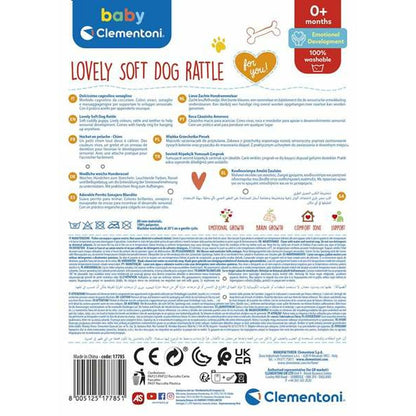 Jucărie din Pluș cu Zornăitoare Clementoni Lovely Dog 18 x 25 x 6 cm - Bebelus, Jucăriile copilăriei timpurii