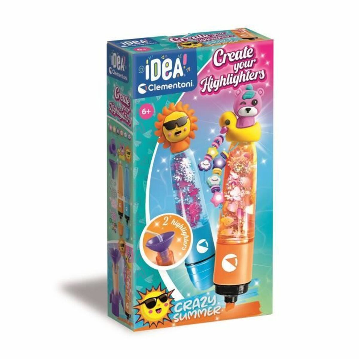 Set de Lucru Manual Clementoni Create your Highlighter Summer - Jucarii si jocuri, Activități creative
