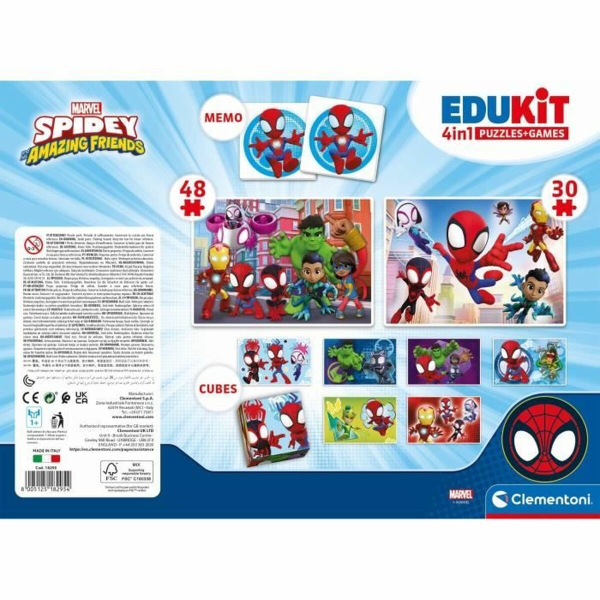 Joc Educativ Clementoni Coffret Spidey 4 en 1 (FR) - Jucarii si jocuri, Jocuri și accesorii
