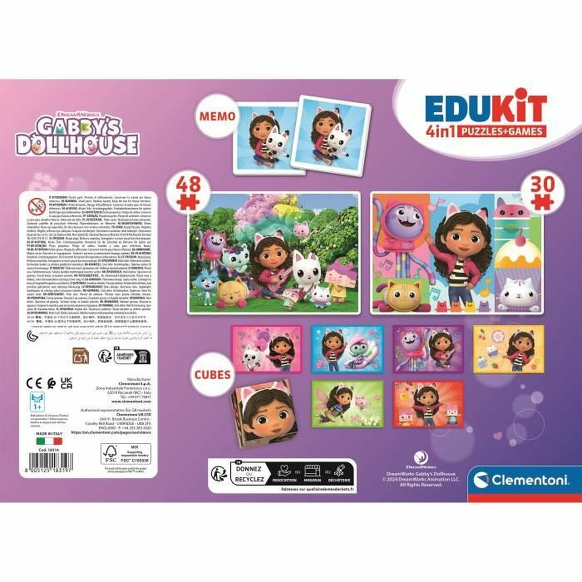 Jucărie interactivă pentru bebeluși Clementoni Edukit 4 en 1 Gabby y la casa mágica - Bebelus, Jucăriile copilăriei timpurii