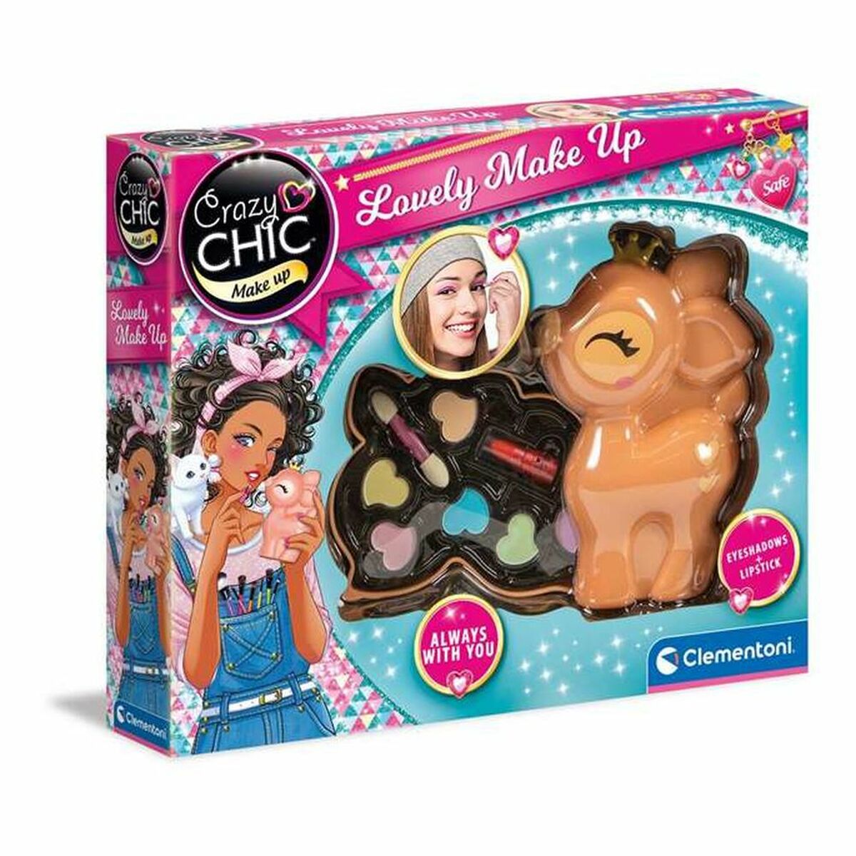 Set de Machiaj pentru Copii Clementoni Lovely Make Up Cerb (27 x 22 x 5 cm) - Jucarii si jocuri, Costume și accesorii