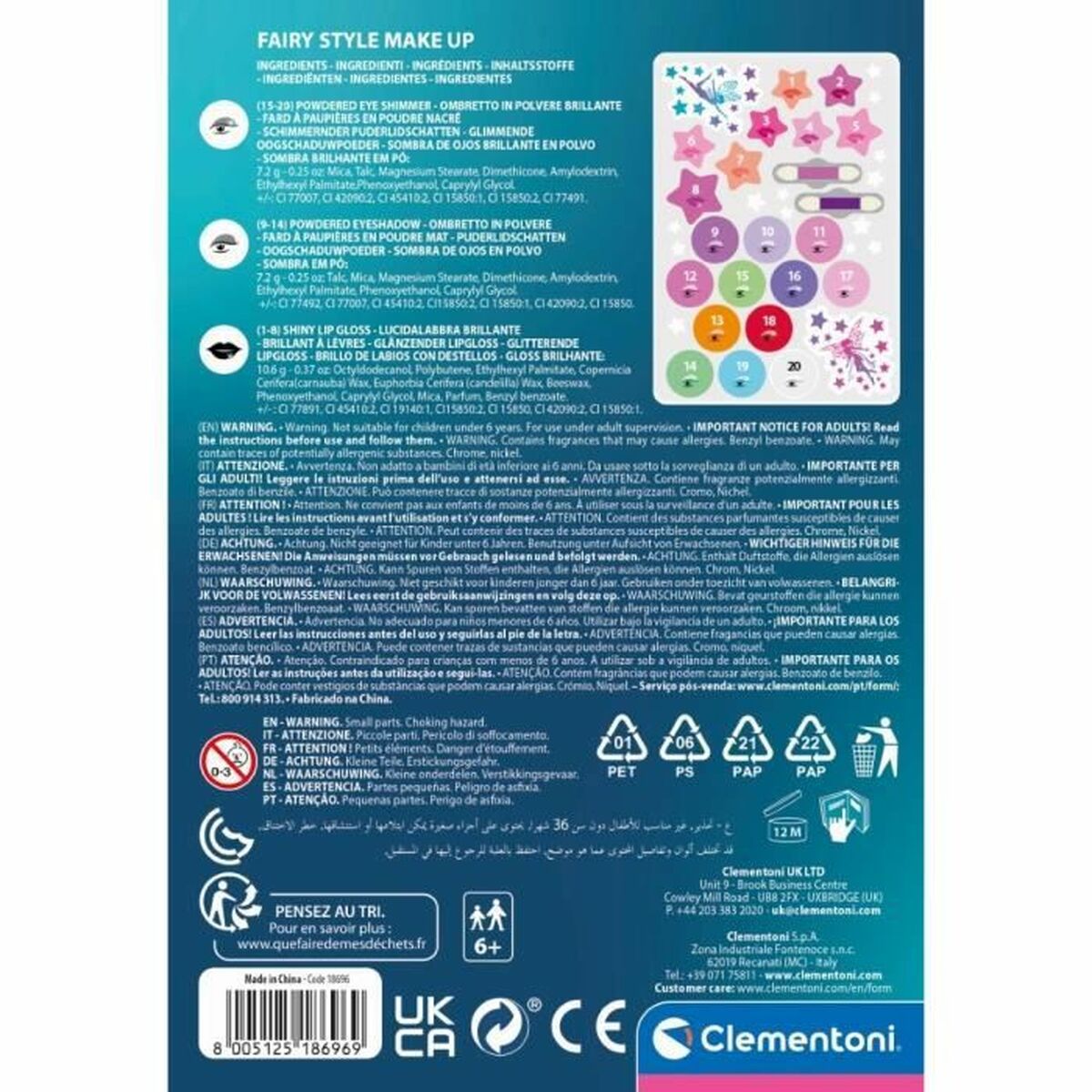 Set de Machiaj pentru Copii Clementoni Crazy Chic - Jucarii si jocuri, Costume și accesorii