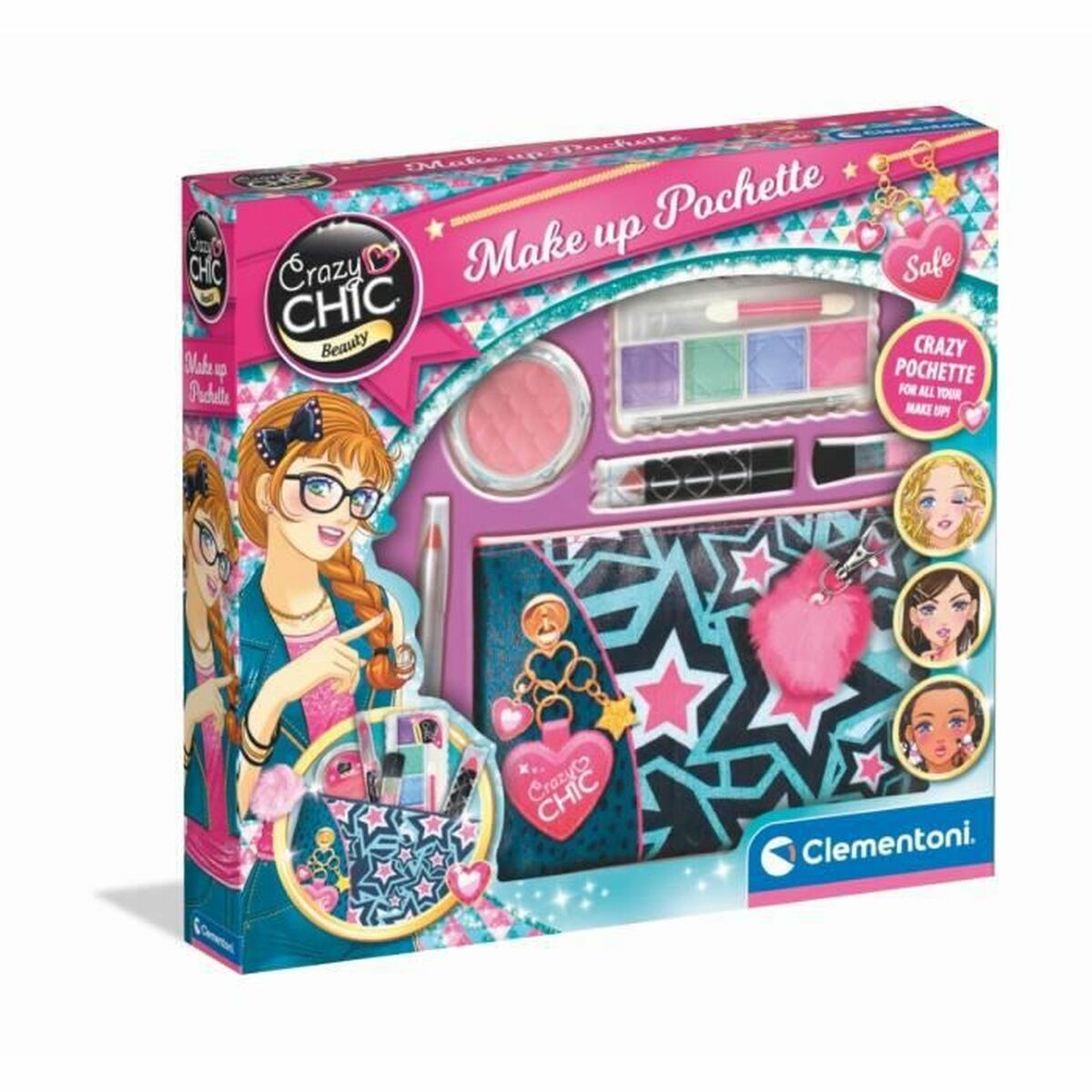 Set de Machiaj pentru Copii Clementoni Crazy Chic Multicolor - Jucarii si jocuri, Costume și accesorii