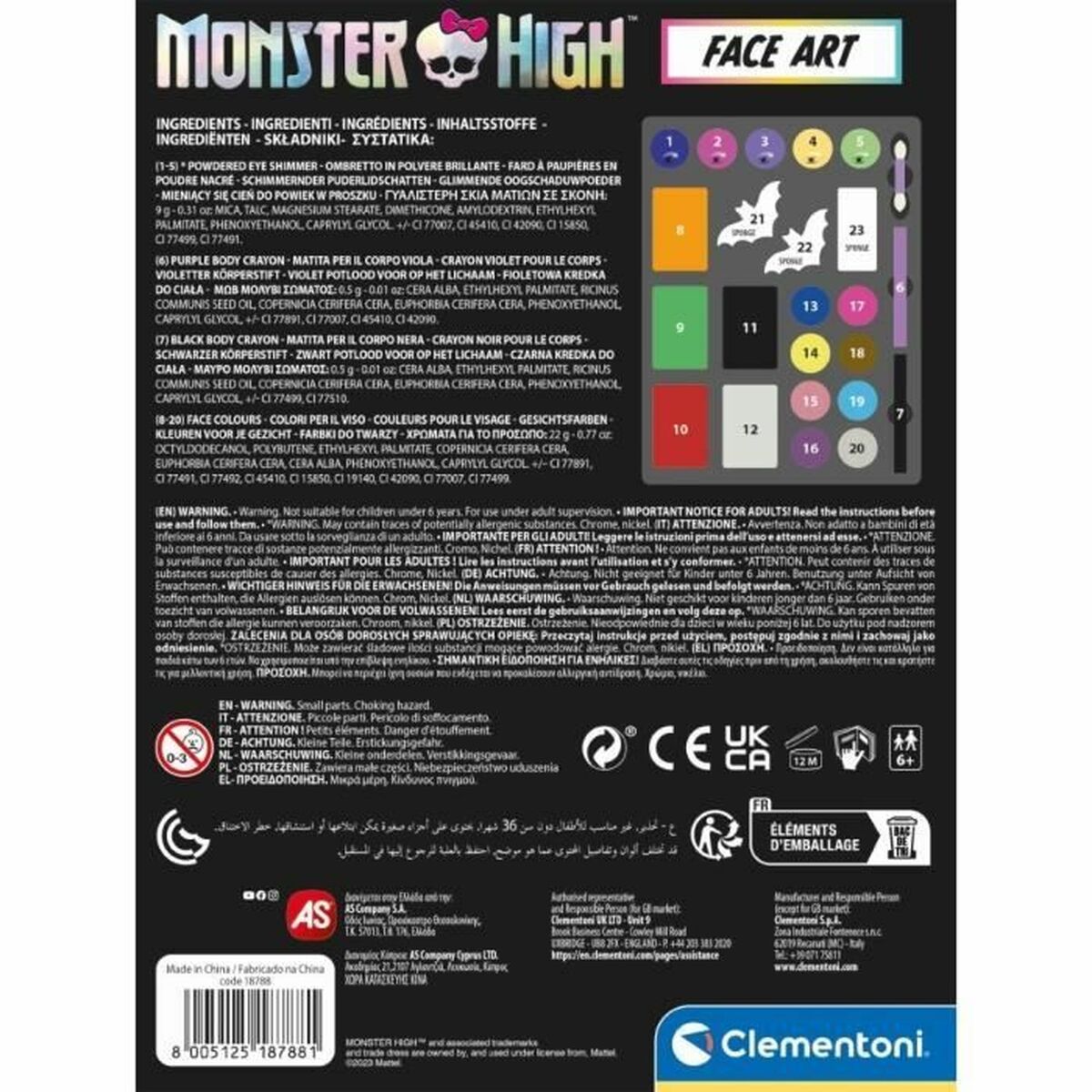Set de Machiaj pentru Copii Clementoni Monster High Fashion Designer Multicolor - Jucarii si jocuri, Costume și accesorii