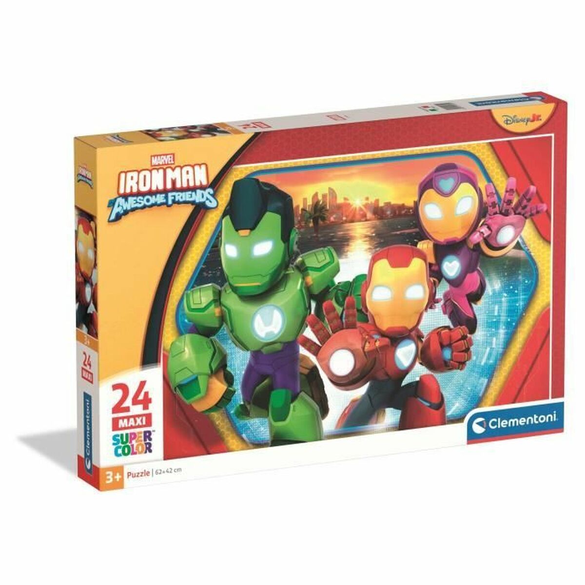 Puzzle Clementoni Maxi - Iron Man and his awesome friends 62 x 42 cm 24 Piese - Jucarii si jocuri, Puzzle-uri și puzzle-uri