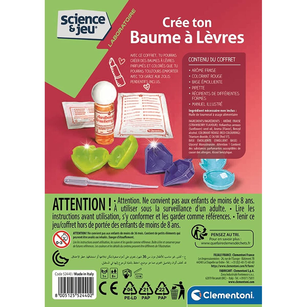 Joc de știință Clementoni Lip Balms Set de săpunuri - Jucarii si jocuri, Învățare și educație