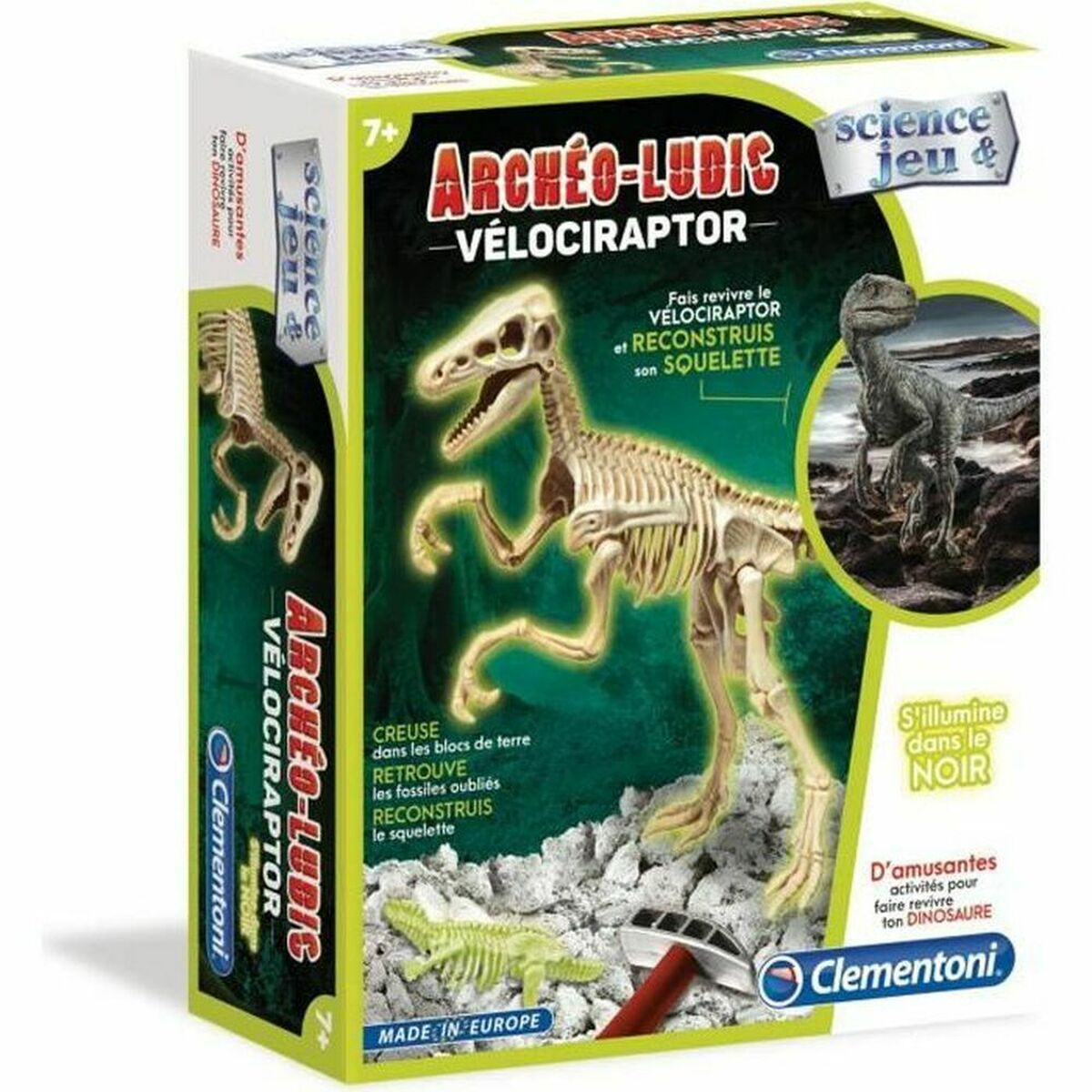 Dinozaur Clementoni Archéo Ludic Vélociraptor - Jucarii si jocuri, Învățare și educație