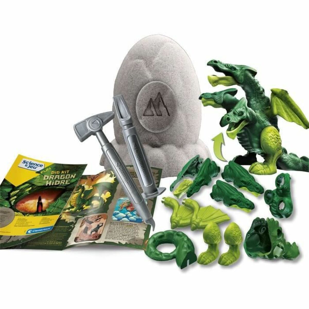 Dragon Baby Born Legendary egg - Dragon has three heads Verde - Jucarii si jocuri, Păpuși și figurine