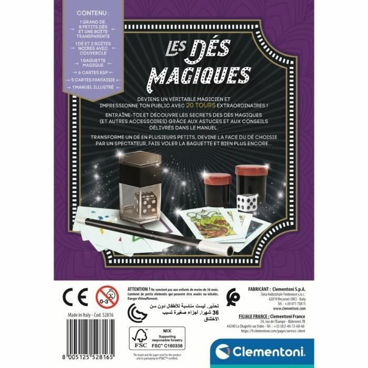 Joc de Magie Clementoni Coffret des dés magiques (FR) - Jucarii si jocuri, Cadouri originale și glume