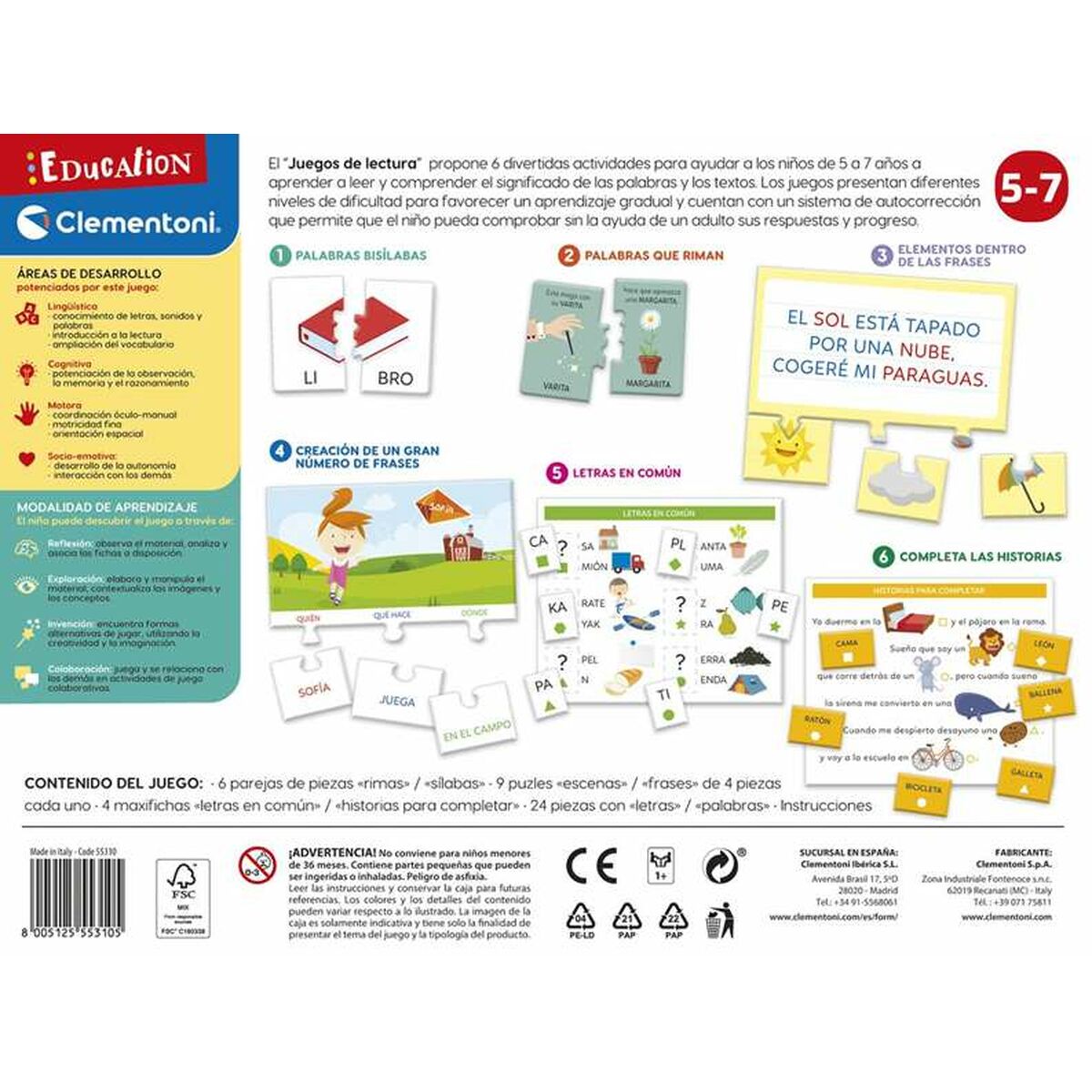 Joc Educativ Clementoni Aprendo A Leer 37 x 28,4 x 5 cm (ES) - Jucarii si jocuri, Păpuși și accesorii