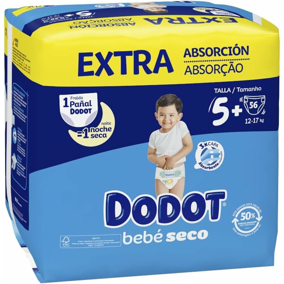 Scutece de unică folosință Dodot Etapas Extra 5 12-17 kg (56 Unități) - Sănătate și îngrijire personală, Îngrijirea copiilor și puericultură