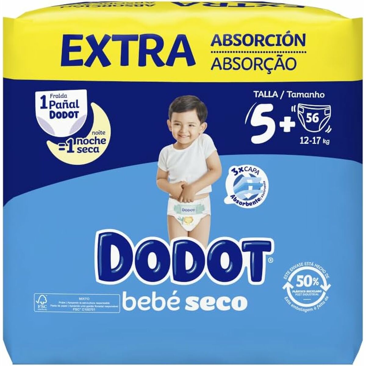 Scutece de unică folosință Dodot Etapas Extra 5 12-17 kg (56 Unități) - Sănătate și îngrijire personală, Îngrijirea copiilor și puericultură
