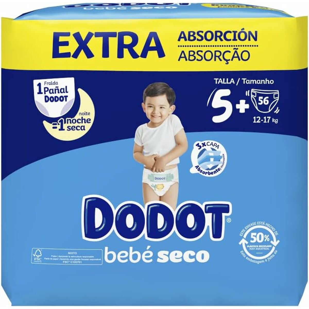 Scutece de unică folosință Dodot Etapas Extra 5 12-17 kg (56 Unități) - Sănătate și îngrijire personală, Îngrijirea copiilor și puericultură
